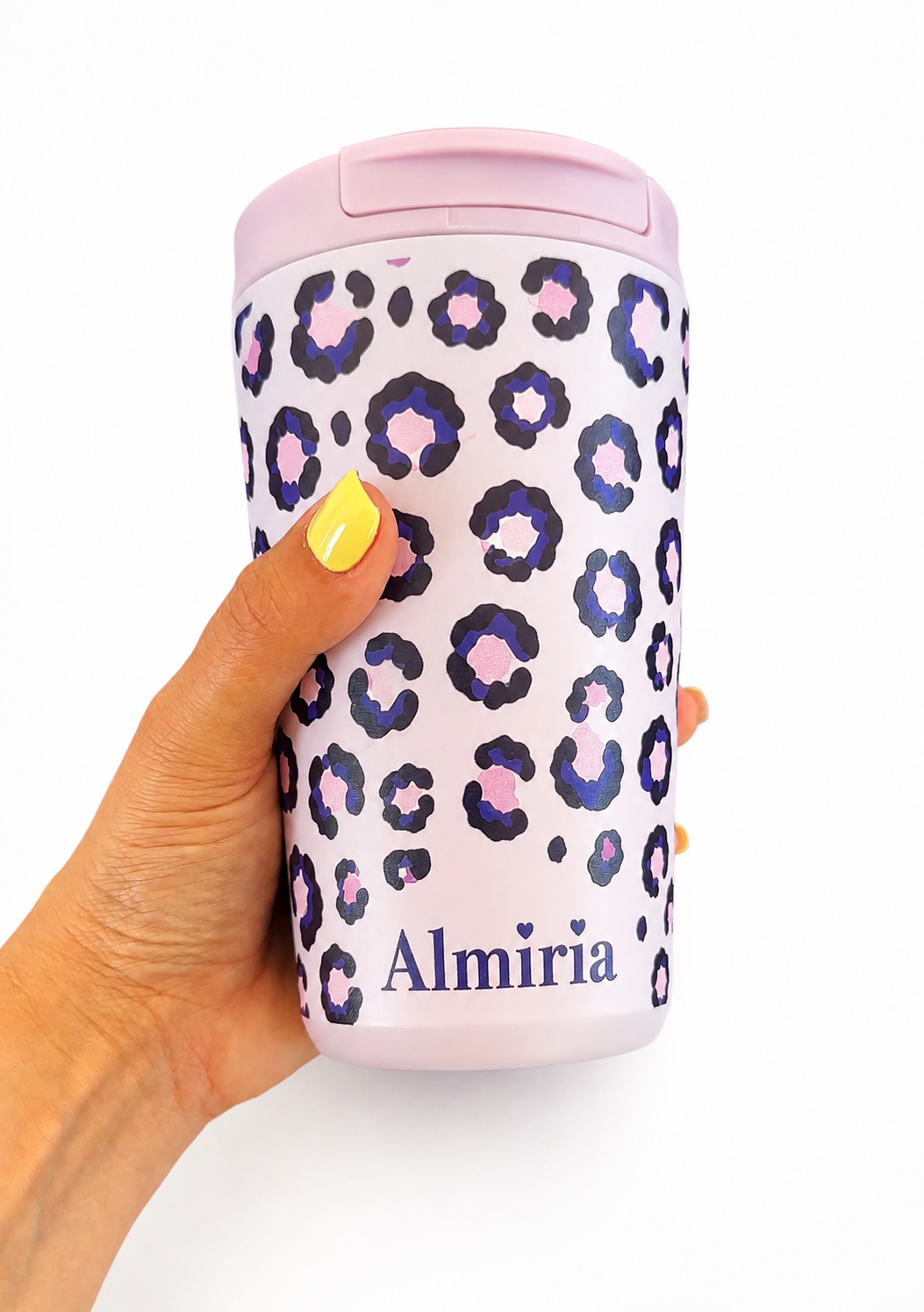 Mug Isotherme Léopard - Violet Poudré