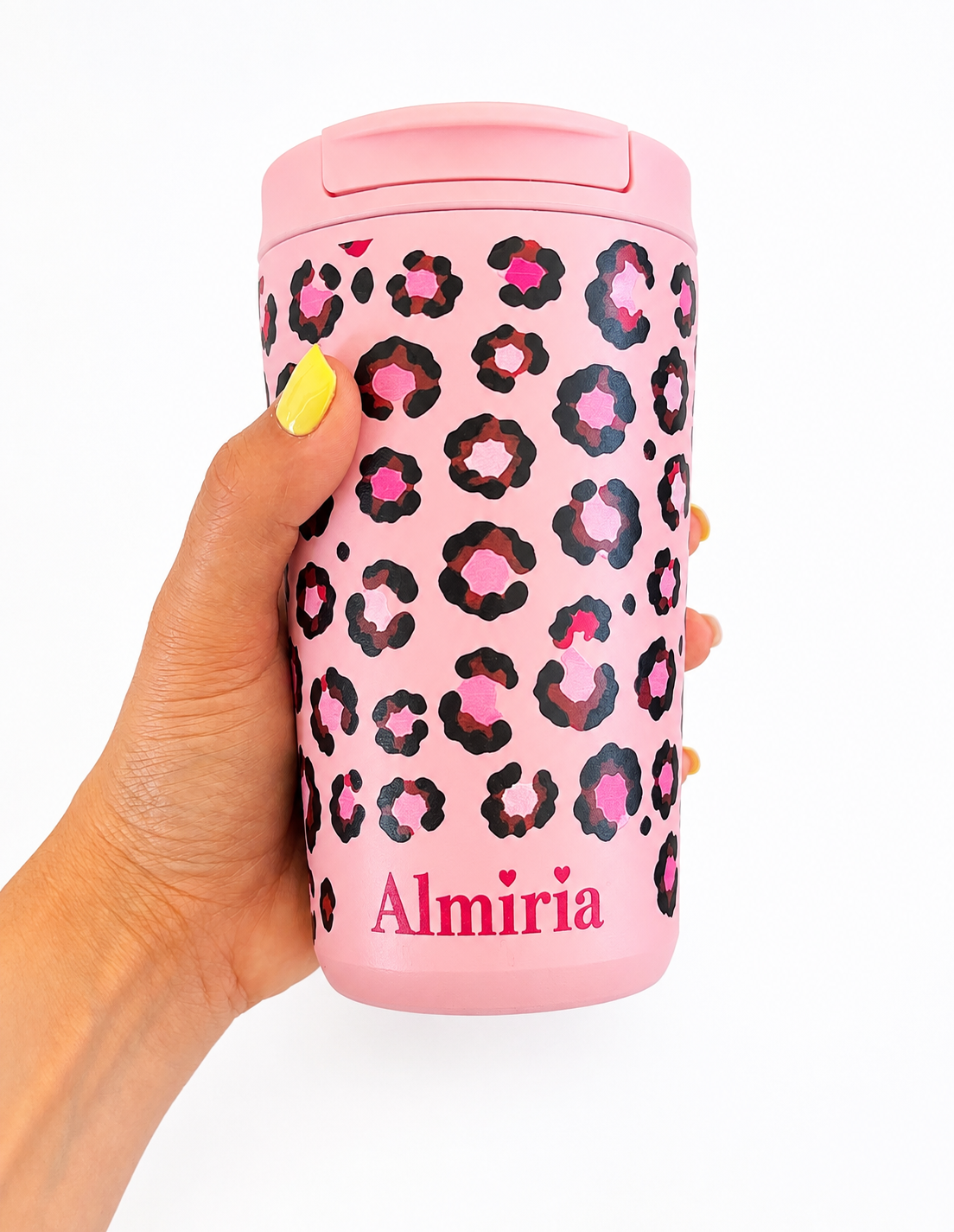 Mug Isotherme Léopard - Rose Flamant